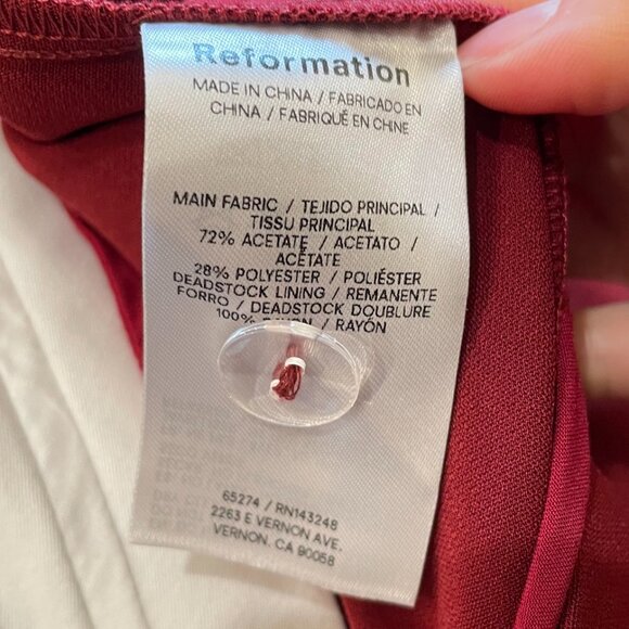 Last Chance! New Reformation Alex Wide Leg Trouser Chianti Red 10-12 fit $198 - Picture 6 of 7